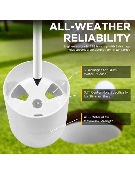 Bandera de Golf KINGTOP 1.83m Portátil con Taza de Agujero