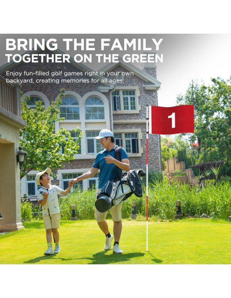 Bandera de Golf KINGTOP 1.83m Portátil con Taza de Agujero