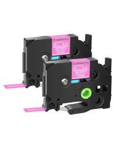 Cinta de Etiqueta Laminada Greencycle TZe-MQP35 12mm Rosa Berry