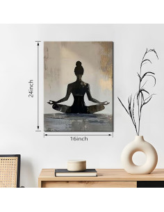 Arte de Pared en Lienzo YBYNICE Meditación Zen 40.64x60.96 cm 2