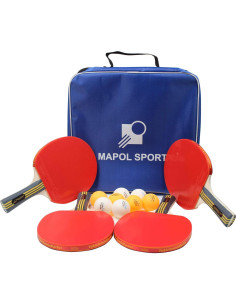 Conjunto de Tenis de Mesa MAPOL - 4 Palas y 8 Pelotas 2