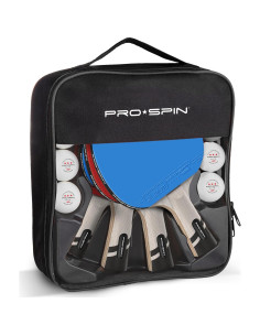 Palas de Ping Pong PRO-SPIN de Fibra de Carbono - Paquete de 4 2