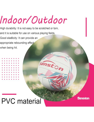 Balón de Voleibol Senston Tamaño 5 PVC Rosa para Interior/Exterior