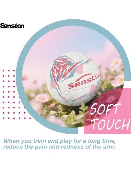 Balón de Voleibol Senston Tamaño 5 PVC Rosa para Interior/Exterior