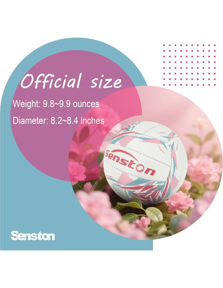 Balón de Voleibol Senston Tamaño 5 PVC Rosa para Interior/Exterior
