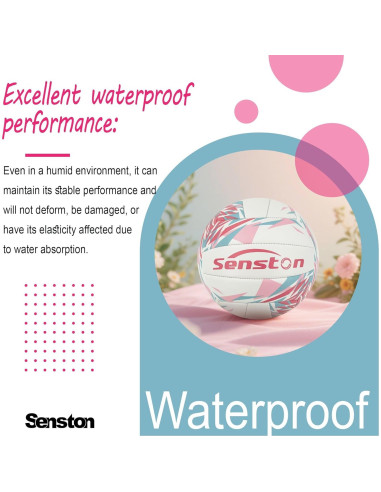 Balón de Voleibol Senston Tamaño 5 PVC Rosa para Interior/Exterior
