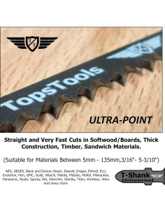 5 Cuchillas de Sierra de Calar TopsTools T744D 180mm Madera 2