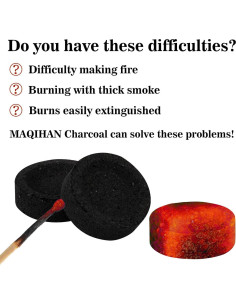 Briquetas de Carbón Natural MAQIHAN 100pcs - Encendido Rápido 2