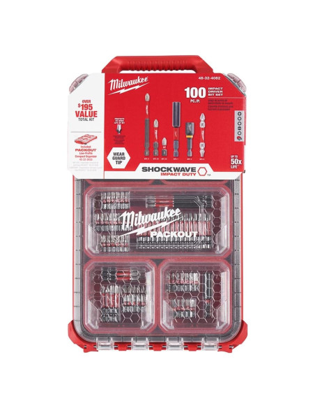 Conjunto de Puntas para Destornillador Milwaukee 100 Piezas