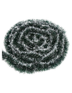 Guirnalda de Navidad CCINEE 10.06m PVC Verde Oscuro con Nieve