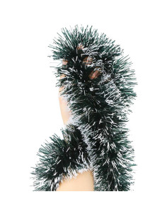 Guirnalda de Navidad CCINEE 10.06m PVC Verde Oscuro con Nieve 2