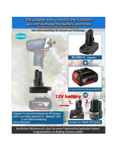 Adaptador de Batería 18V a 12V Bosch - MAKBOS 2