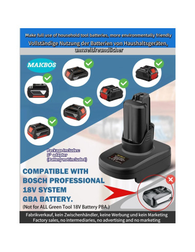 Adaptador de Batería 18V a 12V Bosch - MAKBOS