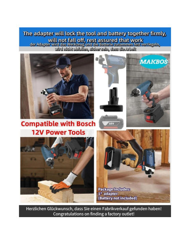 Adaptador de Batería 18V a 12V Bosch - MAKBOS