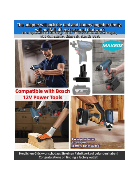 Adaptador de Batería 18V a 12V Bosch - MAKBOS
