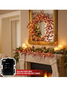 Guirnalda de Navidad Vanthylit 1.83 m con Luces y Temporizador 2