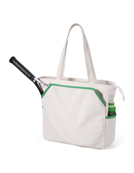 Bolsa de Tenis Tote SMRITI Verde y Blanco, Gran Capacidad