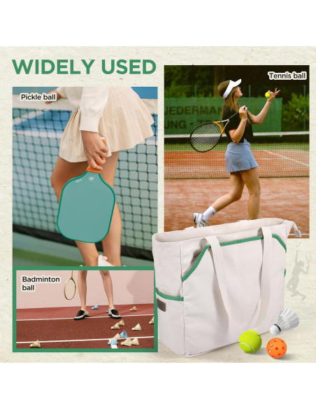 Bolsa de Tenis Tote SMRITI Verde y Blanco, Gran Capacidad