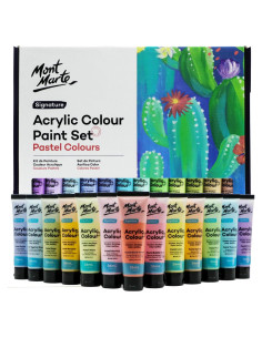 Juego de Pintura Acrílica Pastel Mont Marte 24 Colores 36ml