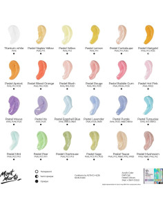 Juego de Pintura Acrílica Pastel Mont Marte 24 Colores 36ml 2