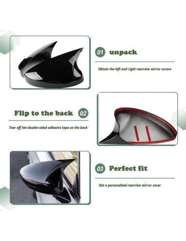 Cubierta de Espejo Lateral AULESSE para Civic 2022-2025 Negro