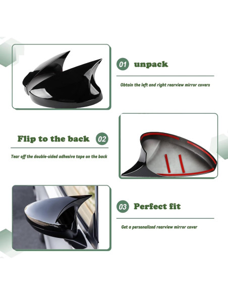 Cubierta de Espejo Lateral AULESSE para Civic 2022-2025 Negro