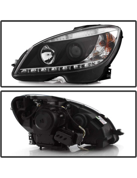 Faro Proyector LED Negro ACANII para Mercedes Benz W204 2008-2011