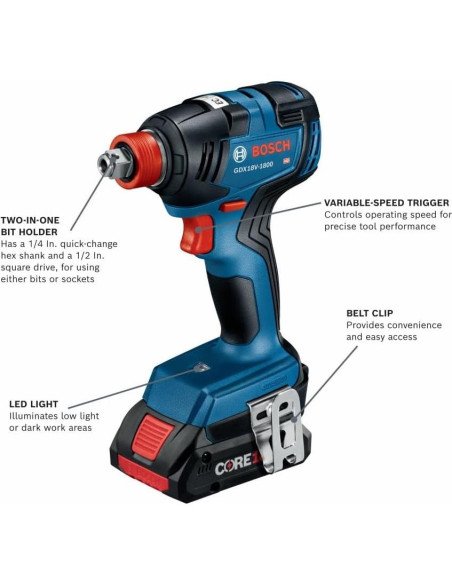 Kit de 5 Herramientas Bosch GXL18V-501B25 18V con Baterías