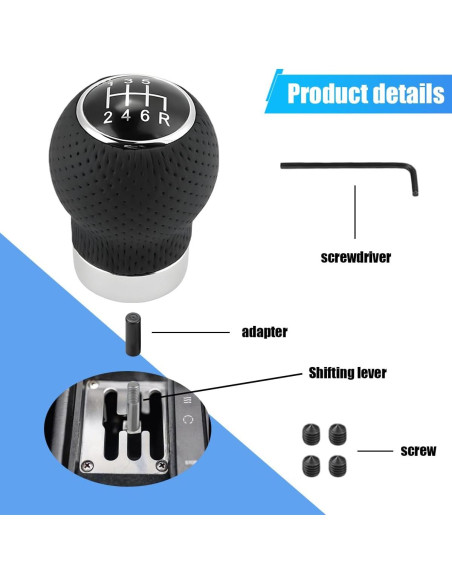 Perilla de Cambio ZIMISI 6 Velocidades Universal Auto Negro