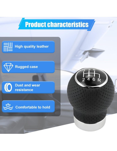 Perilla de Cambio ZIMISI 6 Velocidades Universal Auto Negro