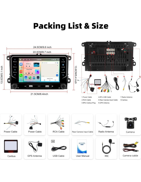Radio Estéreo Android 7" UNITOPSCI para VW 4G+64G 8 Núcleos