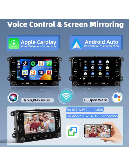 Radio Estéreo Android 7" UNITOPSCI para VW 4G+64G 8 Núcleos