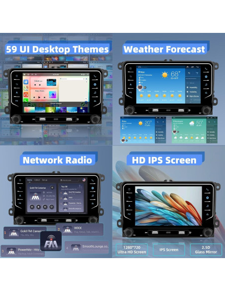Radio Estéreo Android 7" UNITOPSCI para VW 4G+64G 8 Núcleos