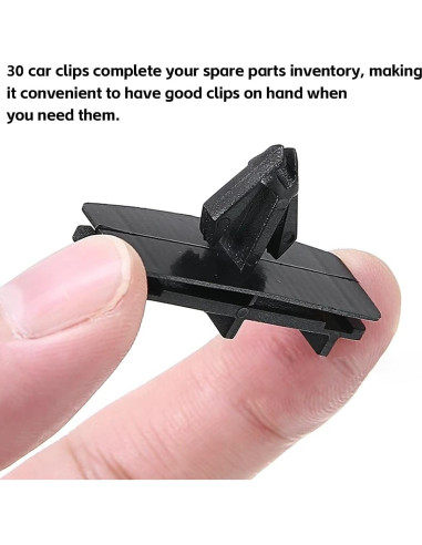 30 Clips de Aleta de Guardabarros AICEL - Nylon Negro 12mm