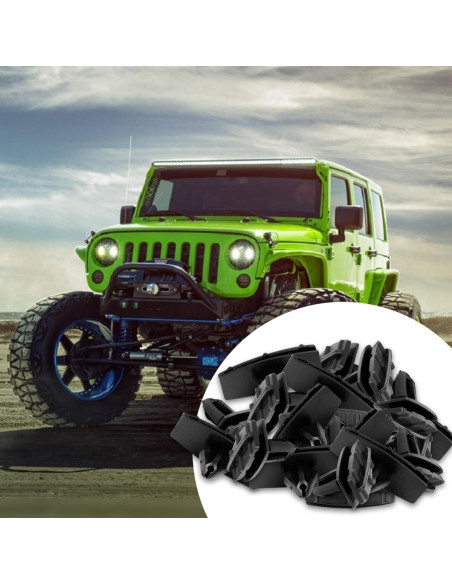 30 Clips de Aleta de Guardabarros AICEL - Nylon Negro 12mm