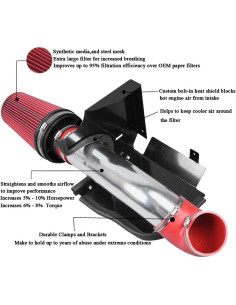 Kit de Entrada de Aire Frío MOOSUN 4" para GMC Chevy V8 4.8L-6.0L 2
