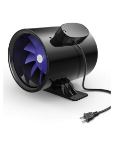 iPower Ventilador de Refuerzo 6" 300 CFM Silencioso Negro