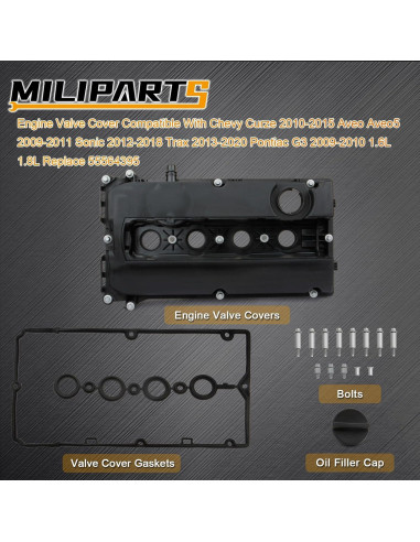 Cubierta de Válvula de Motor MILIPARTS para Chevy Cruze 2010-2016