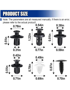 100 Clips de Retención para Parachoques GAOLAOSY - Plástico 2