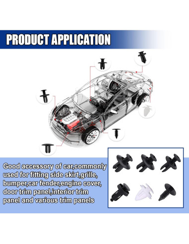 100 Clips de Retención para Parachoques GAOLAOSY - Plástico