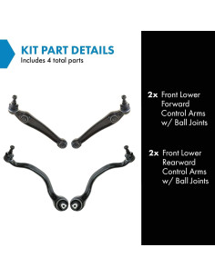 Juego de 4 Brazos de Control Inferior TRQ PSA66728 para BMW 2