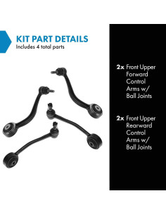 Conjunto de Brazo de Control TRQ PSA62480 4 Piezas Hyundai 2