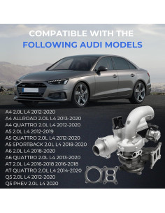 Turbo Compresor QBselecar 2.0L para Audi A4 A5 A6 A7 Q5 2012-2020 2