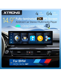 Estéreo de Coche XTRONS Android 14 14.9" para BMW X5/X6 4G LTE 2