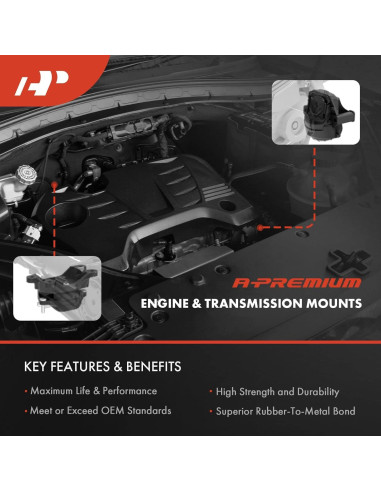 Juego de 4 Soportes de Motor A-Premium para Kia Spectra 2004-2009
