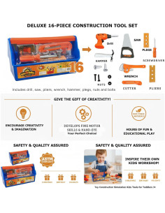 Juego Educativo de Herramientas 16 Piezas eBigValue para Niños 2