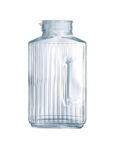 Jarra de vidrio Luminarc Quadro 2 litros con tapa blanca