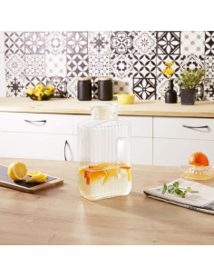 Jarra de vidrio Luminarc Quadro 2 litros con tapa blanca 2