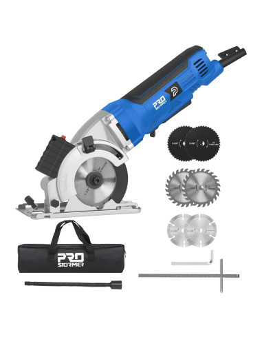 Mini Sierra Circular Prostormer 5000RPM 4A 85mm para Madera y Metal