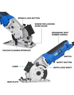 Mini Sierra Circular Prostormer 5000RPM 4A 85mm para Madera y Metal 2